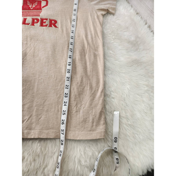 Old Navy Womens Beige Santa's Helper Crew Neck Short Sleeve‎ T-Shirt Size Large - Picture 5 of 5